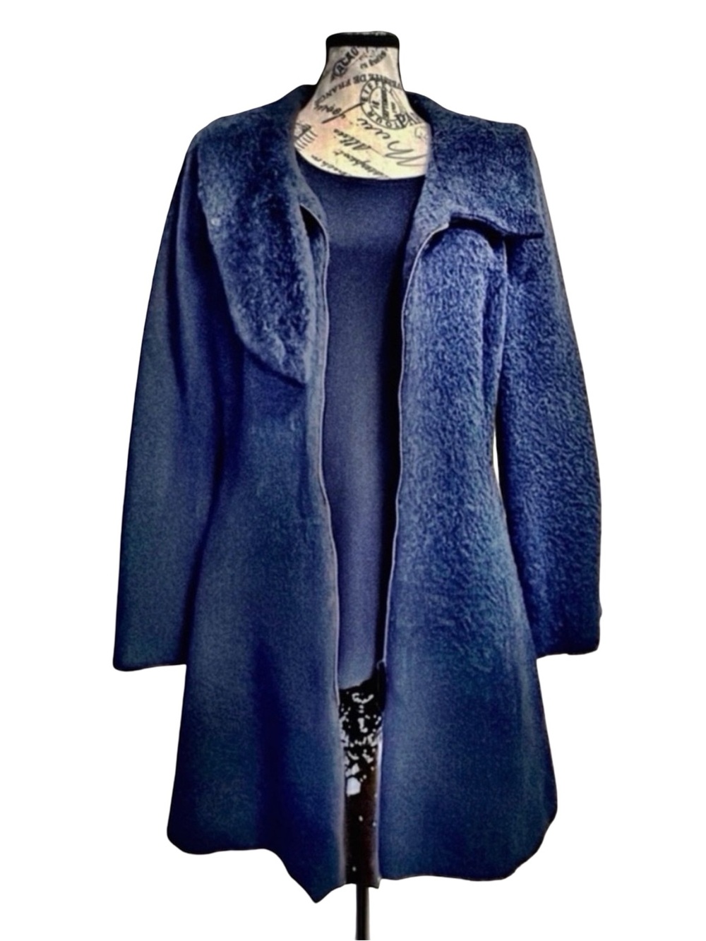Zenobia Alpaca Wool Coat | Oversized Shawl Collar | Size 8 - Picture 14 of 15